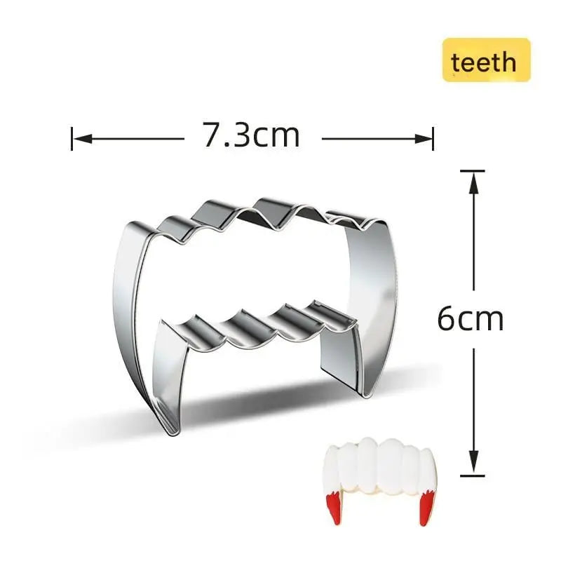 Seven Piece Halloween Cookie Cutters In Stainless Steel For Cookies, Pancakes, Fruit