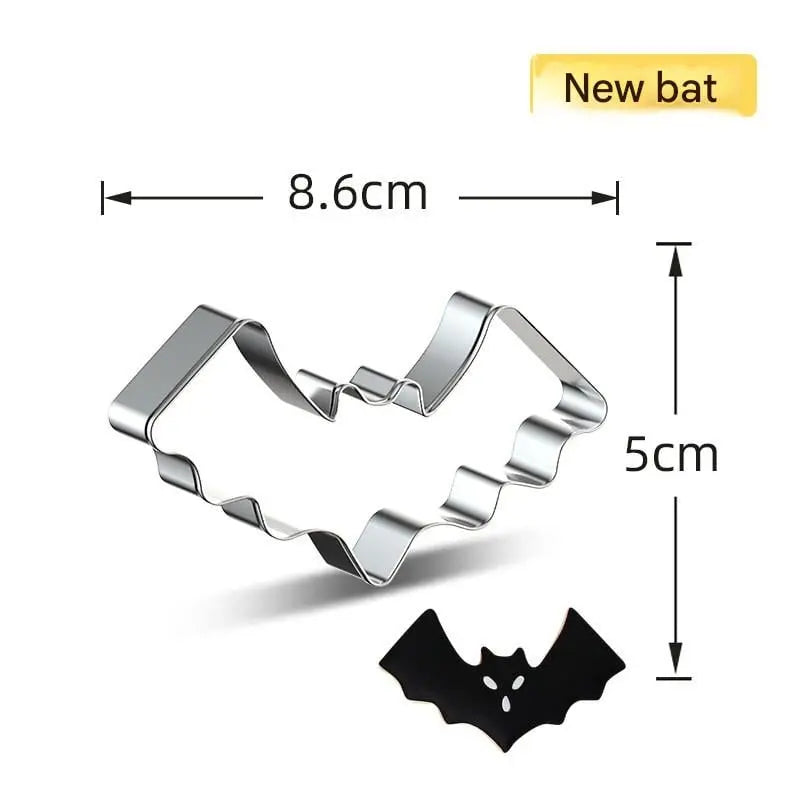 Seven Piece Halloween Cookie Cutters In Stainless Steel For Cookies, Pancakes, Fruit