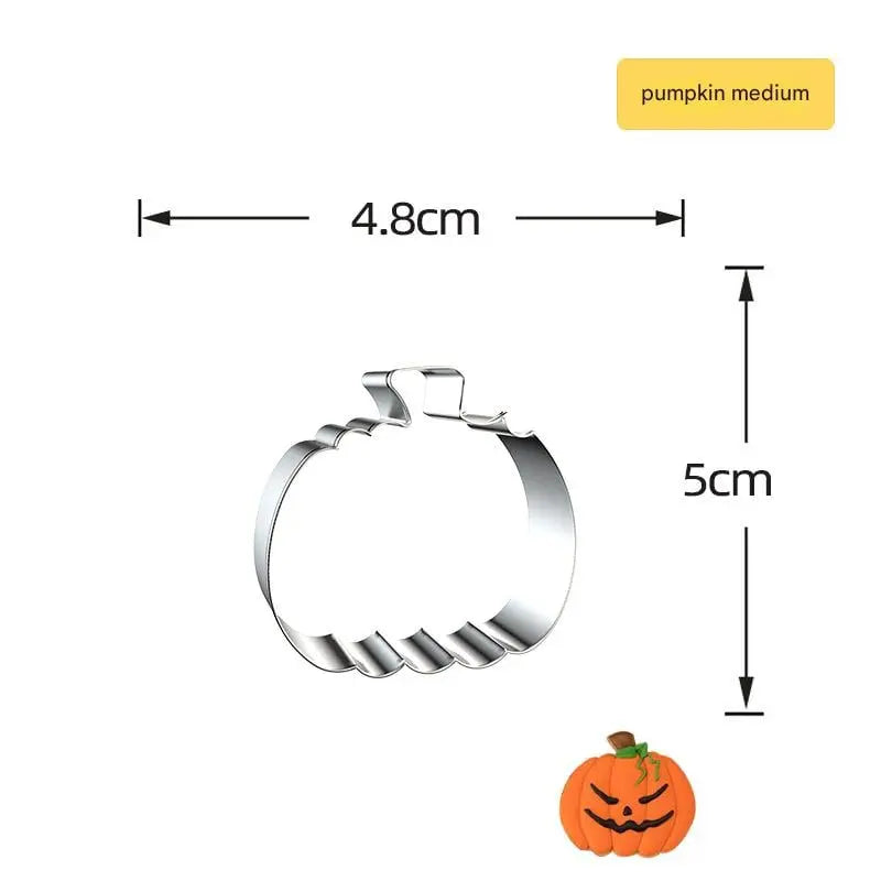 Seven Piece Halloween Cookie Cutters In Stainless Steel For Cookies, Pancakes, Fruit