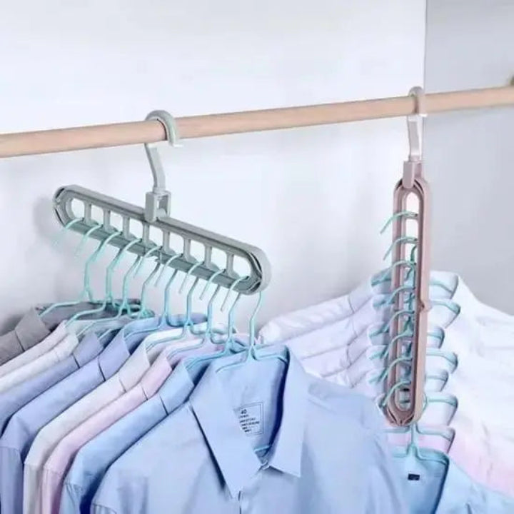 3-Pack Vertical Clothes Hanger Organizers — 9-Hanger Capacity, Horizontal or Vertical Hanging