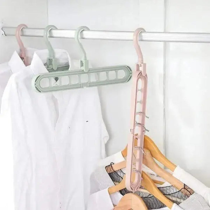 3-Pack Vertical Clothes Hanger Organizers — 9-Hanger Capacity, Horizontal or Vertical Hanging