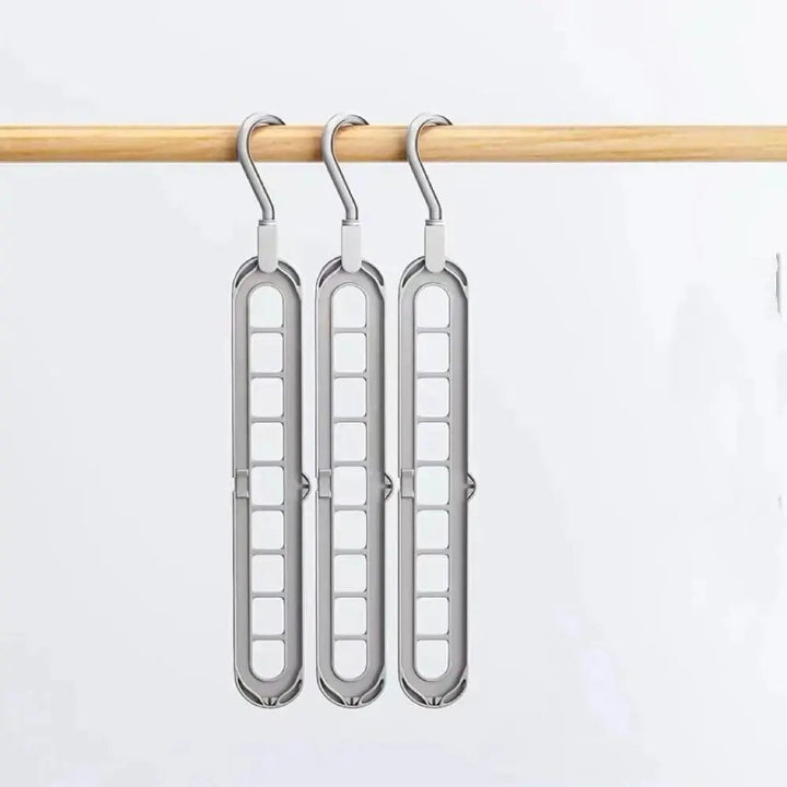 3-Pack Vertical Clothes Hanger Organizers — 9-Hanger Capacity, Horizontal or Vertical Hanging