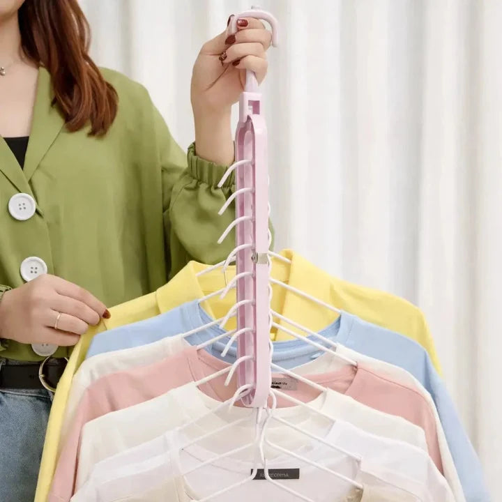 3-Pack Vertical Clothes Hanger Organizers — 9-Hanger Capacity, Horizontal or Vertical Hanging