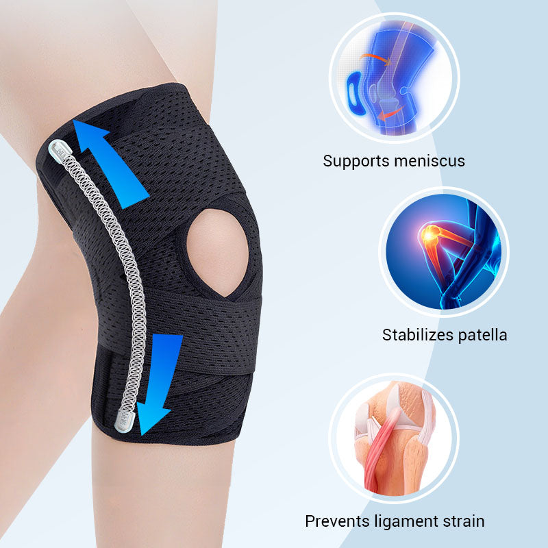 Open Patella Knee Support With Adjustable Straps For Sports And Recovery