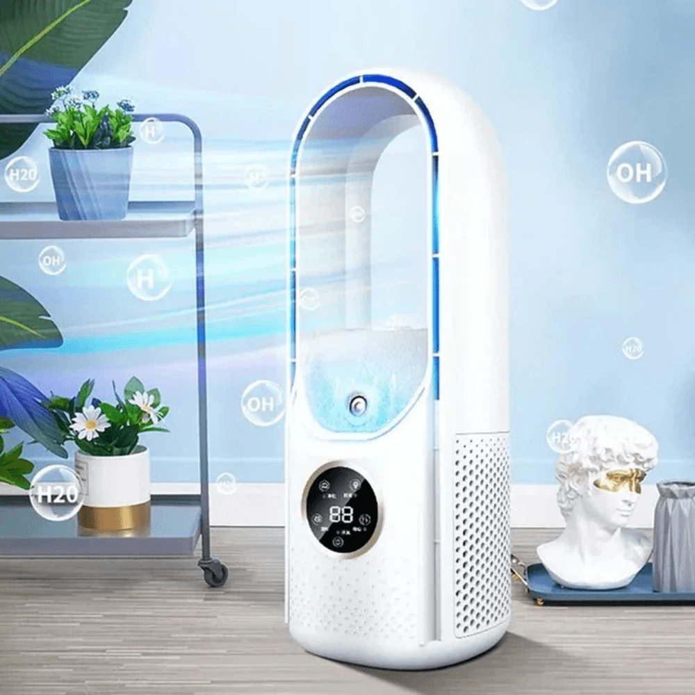 Quiet Bladeless Air Tower Fan With Sleep Mode And Silent Cooling