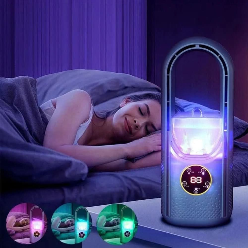Quiet Bladeless Air Tower Fan With Sleep Mode And Silent Cooling
