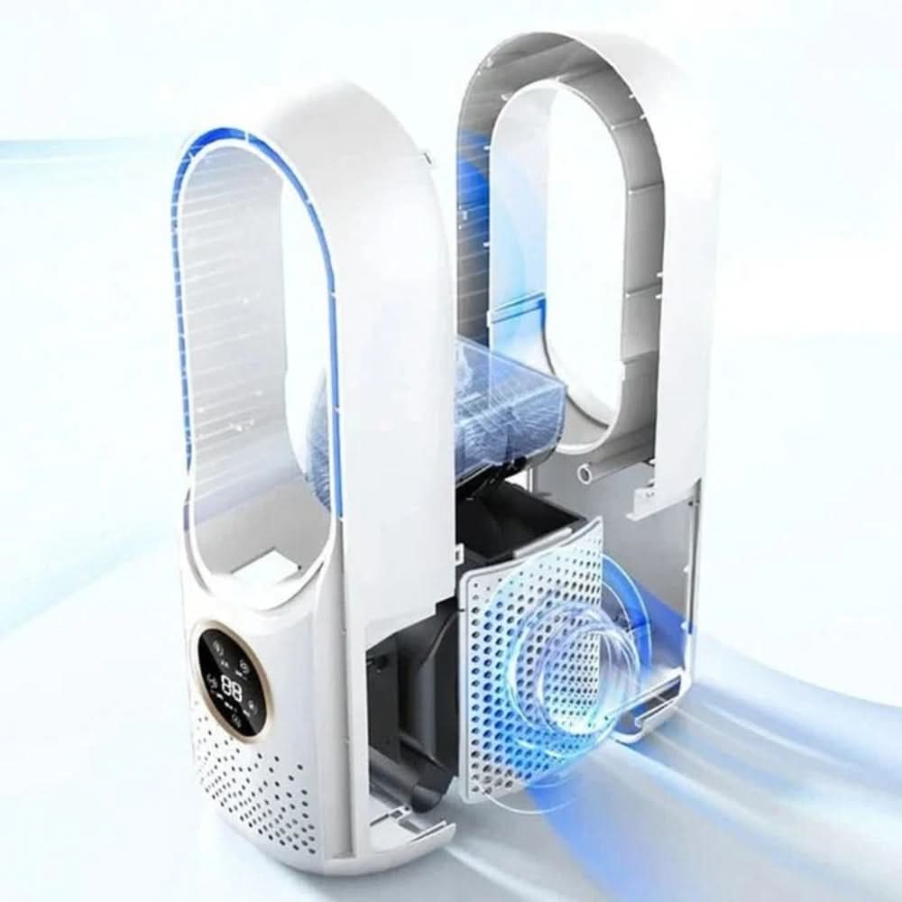 Quiet Bladeless Air Tower Fan With Sleep Mode And Silent Cooling