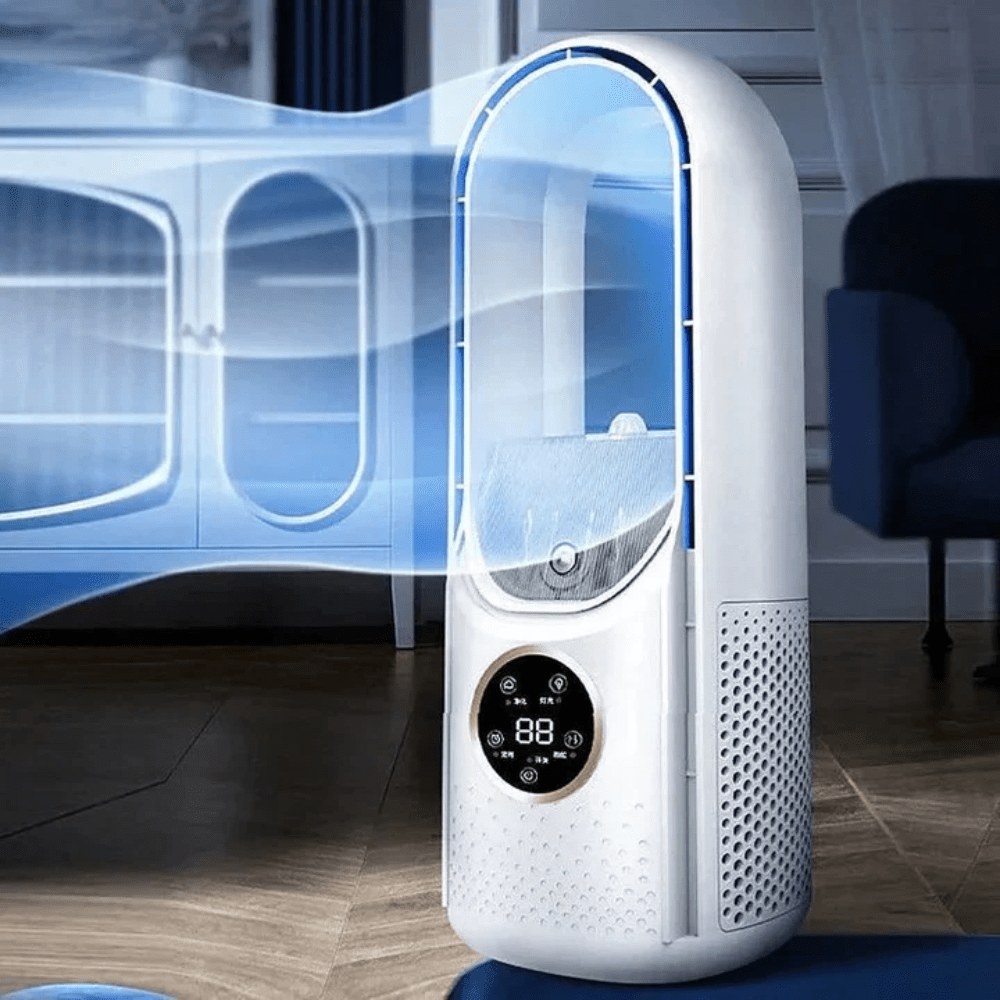 Quiet Bladeless Air Tower Fan With Sleep Mode And Silent Cooling