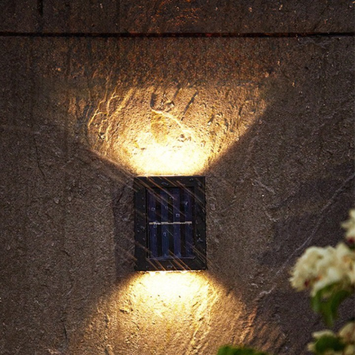 VerdantGlow Outdoor Wall Lights With Solar Power And LED Illumination For Gardens And Patios