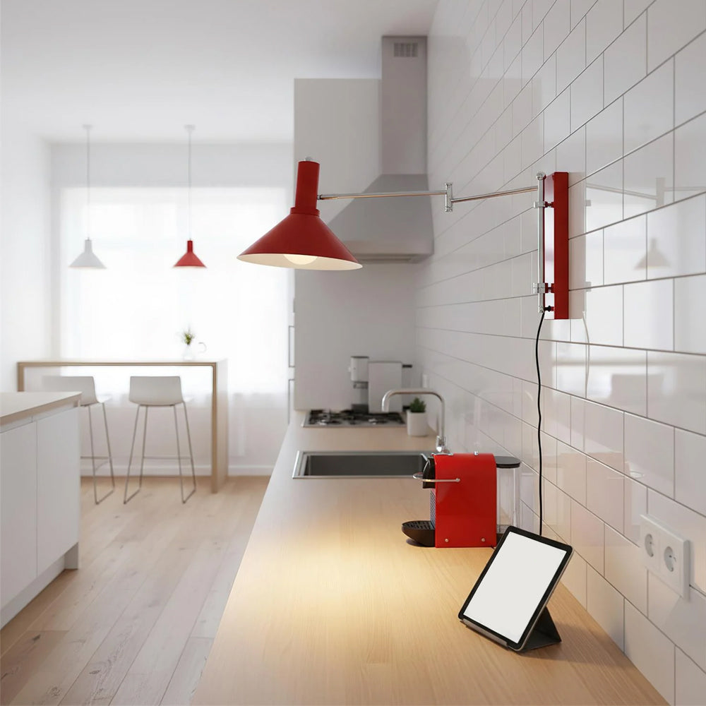 Kovová nástěnná lampa s otočným kloubem o 360 stupňů, noční lampa E27 do obývacího pokoje a ložnice