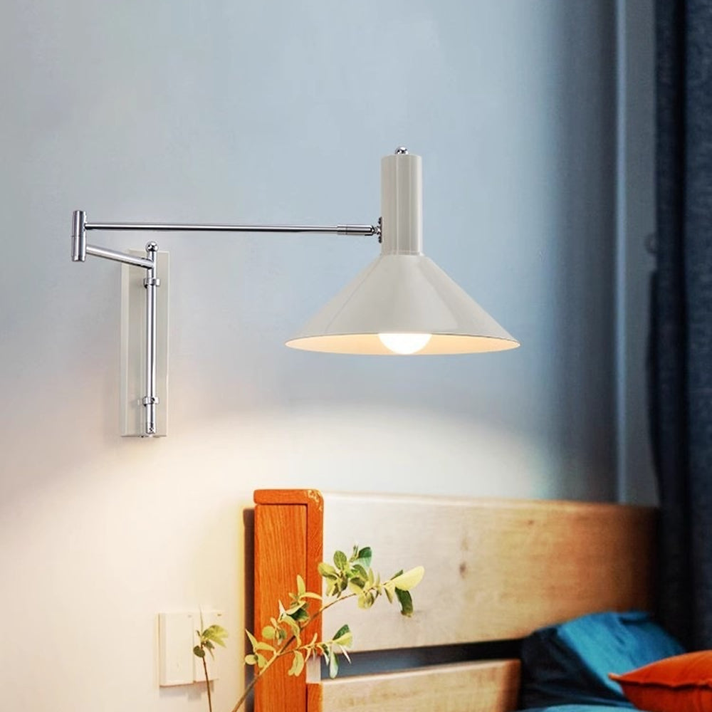 Kovová nástěnná lampa s otočným kloubem o 360 stupňů, noční lampa E27 do obývacího pokoje a ložnice