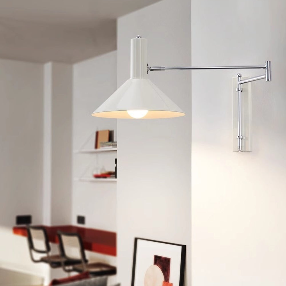 Kovová nástěnná lampa s otočným kloubem o 360 stupňů, noční lampa E27 do obývacího pokoje a ložnice
