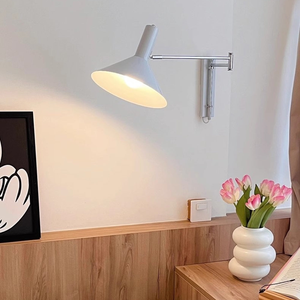 Kovová nástěnná lampa s otočným kloubem o 360 stupňů, noční lampa E27 do obývacího pokoje a ložnice