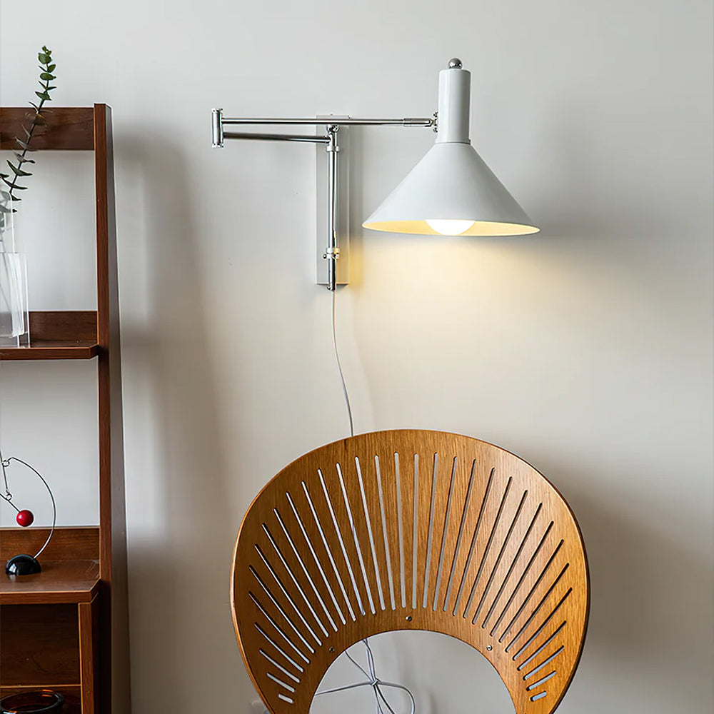 Kovová nástěnná lampa s otočným kloubem o 360 stupňů, noční lampa E27 do obývacího pokoje a ložnice