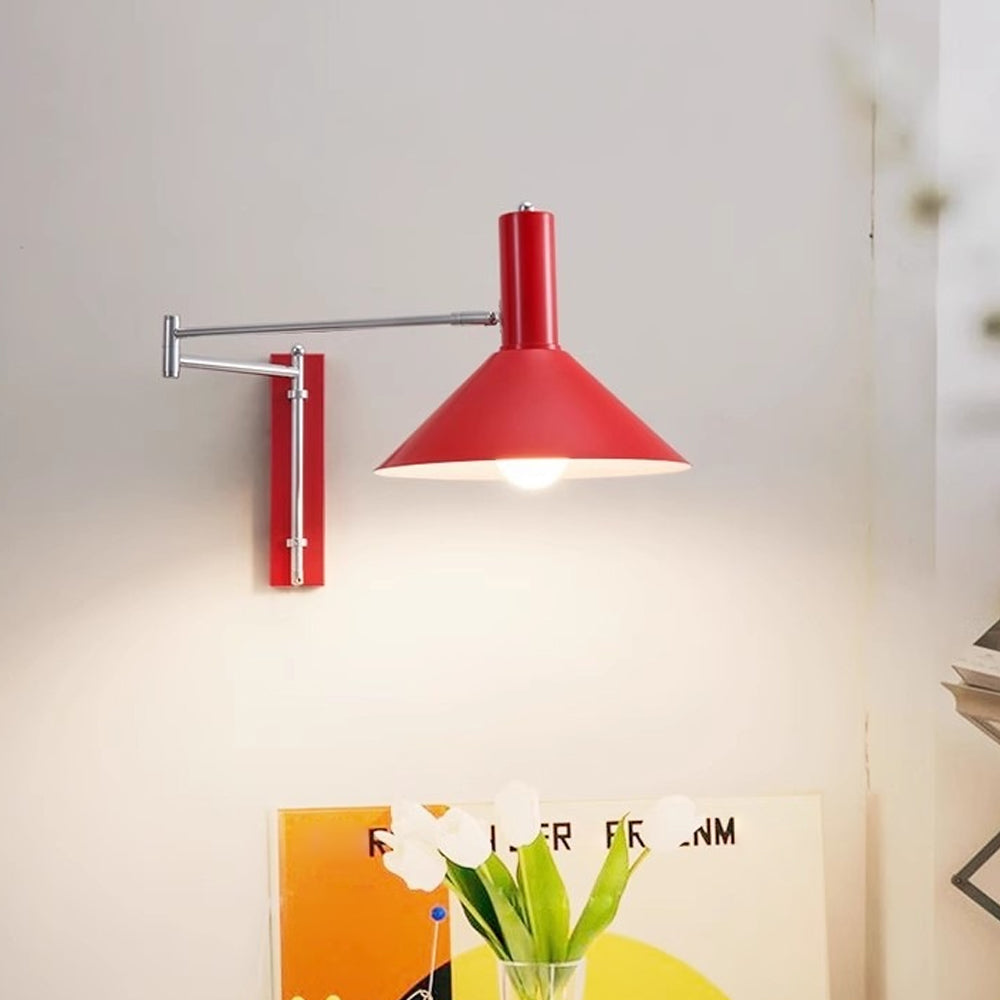 Kovová nástěnná lampa s otočným kloubem o 360 stupňů, noční lampa E27 do obývacího pokoje a ložnice