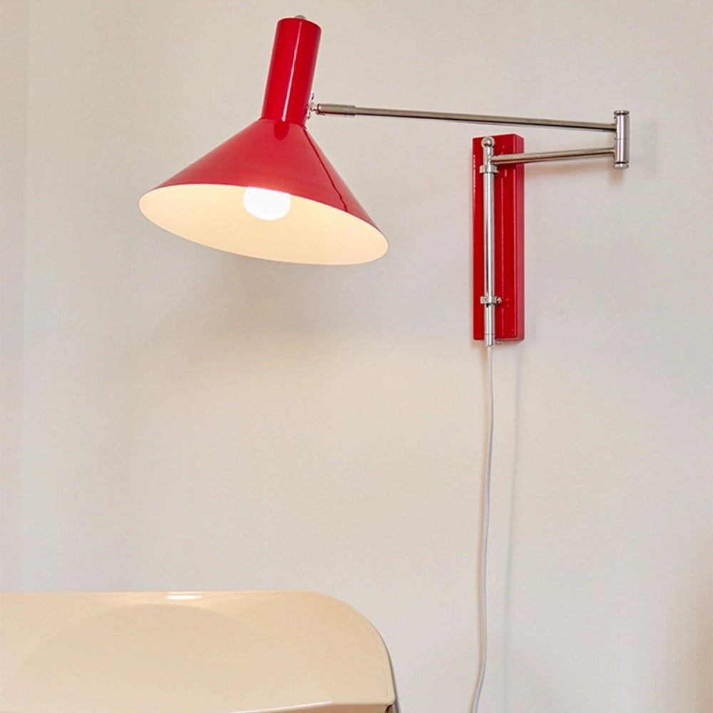 Kovová nástěnná lampa s otočným kloubem o 360 stupňů, noční lampa E27 do obývacího pokoje a ložnice