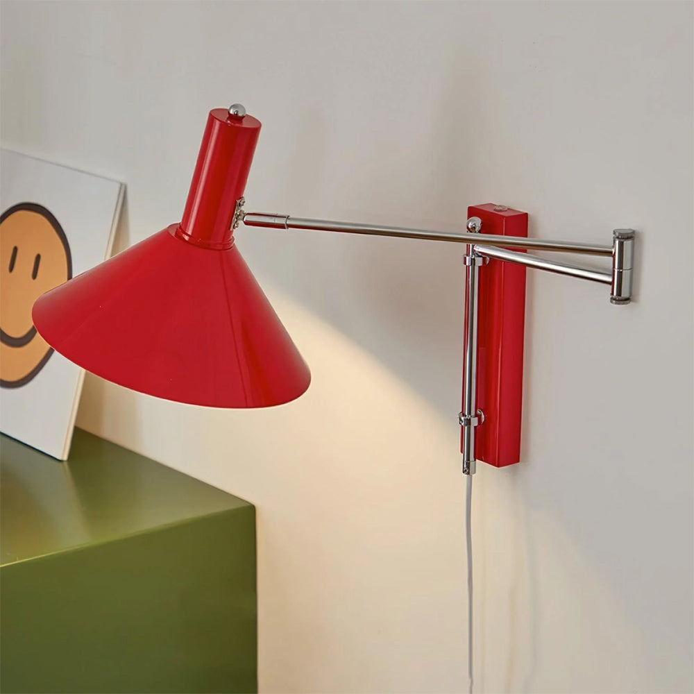 Kovová nástěnná lampa s otočným kloubem o 360 stupňů, noční lampa E27 do obývacího pokoje a ložnice