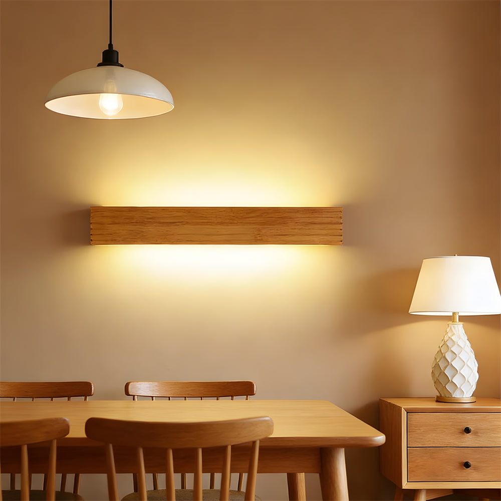 Nordic Wood And Acrylic Wall Lamp With LED E27 For Bedroom And Living Room