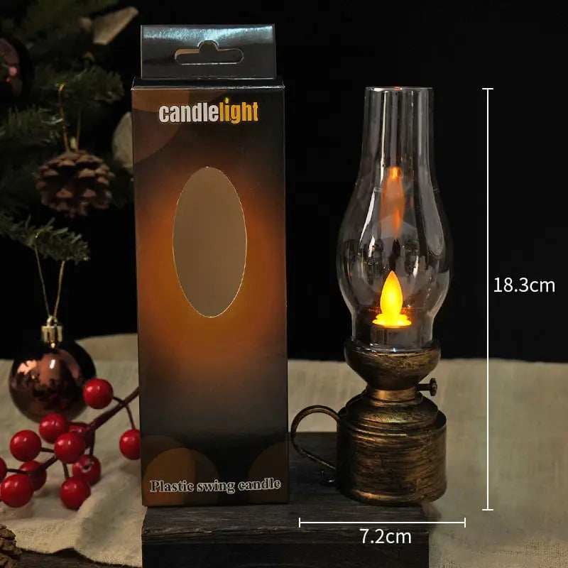 Antique Style LED Lantern With Flicker Light Wireless Safe Decorative Glow