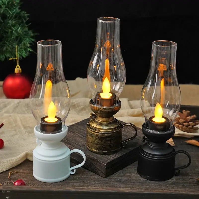Antique Style LED Lantern With Flicker Light Wireless Safe Decorative Glow