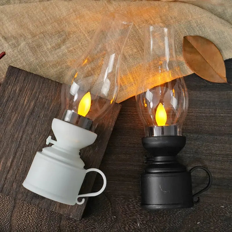 Antique Style LED Lantern With Flicker Light Wireless Safe Decorative Glow