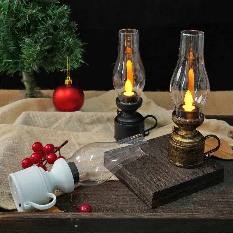 Antique Style LED Lantern With Flicker Light Wireless Safe Decorative Glow