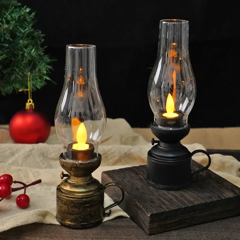 Antique Style LED Lantern With Flicker Light Wireless Safe Decorative Glow