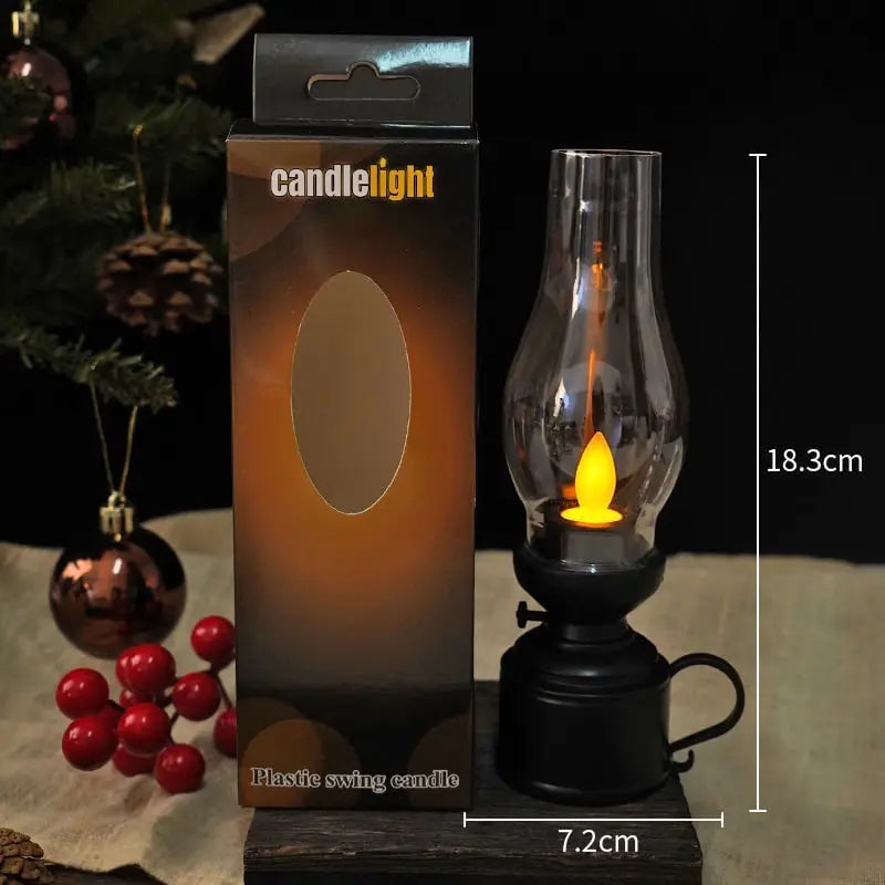 Antique Style LED Lantern With Flicker Light Wireless Safe Decorative Glow