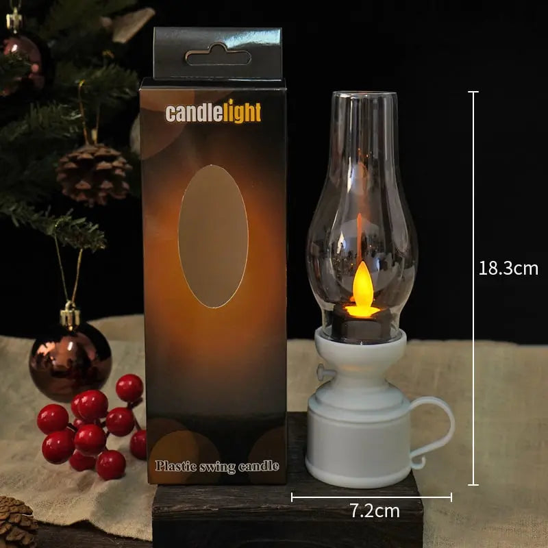 Antique Style LED Lantern With Flicker Light Wireless Safe Decorative Glow