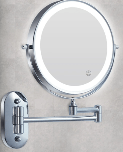 Rechargeable LED Magnifying Vanity Mirror Dimmable 20 Cm Round
