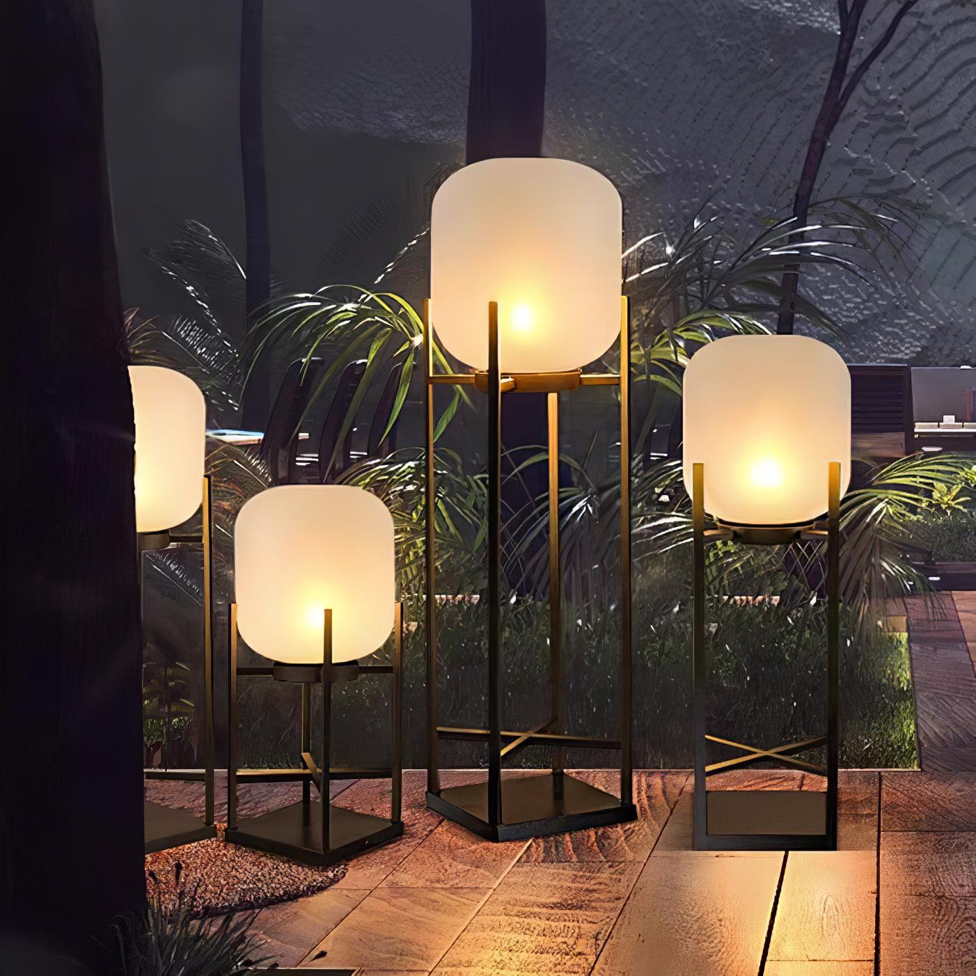 Zenora Solar Floor Lantern Outdoor Light Waterproof For Patio And Garden Durable Exterior Glow