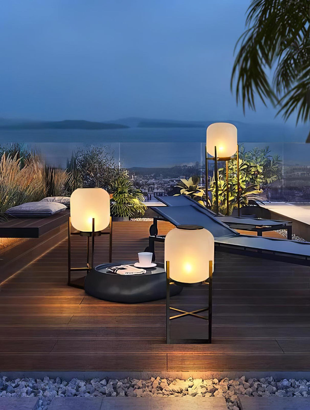 Zenora Solar Floor Lantern Outdoor Light Waterproof For Patio And Garden Durable Exterior Glow