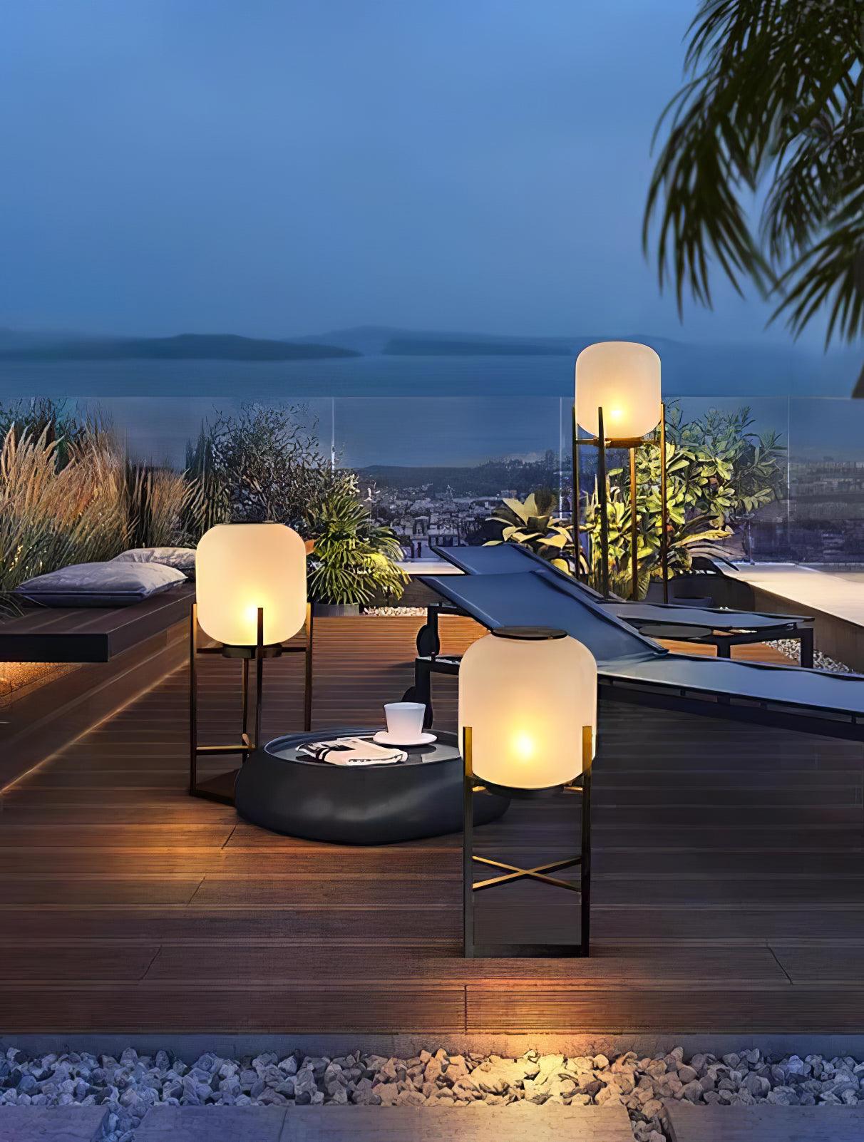 Zenora Solar Floor Lantern Outdoor Light Waterproof For Patio And Garden Durable Exterior Glow