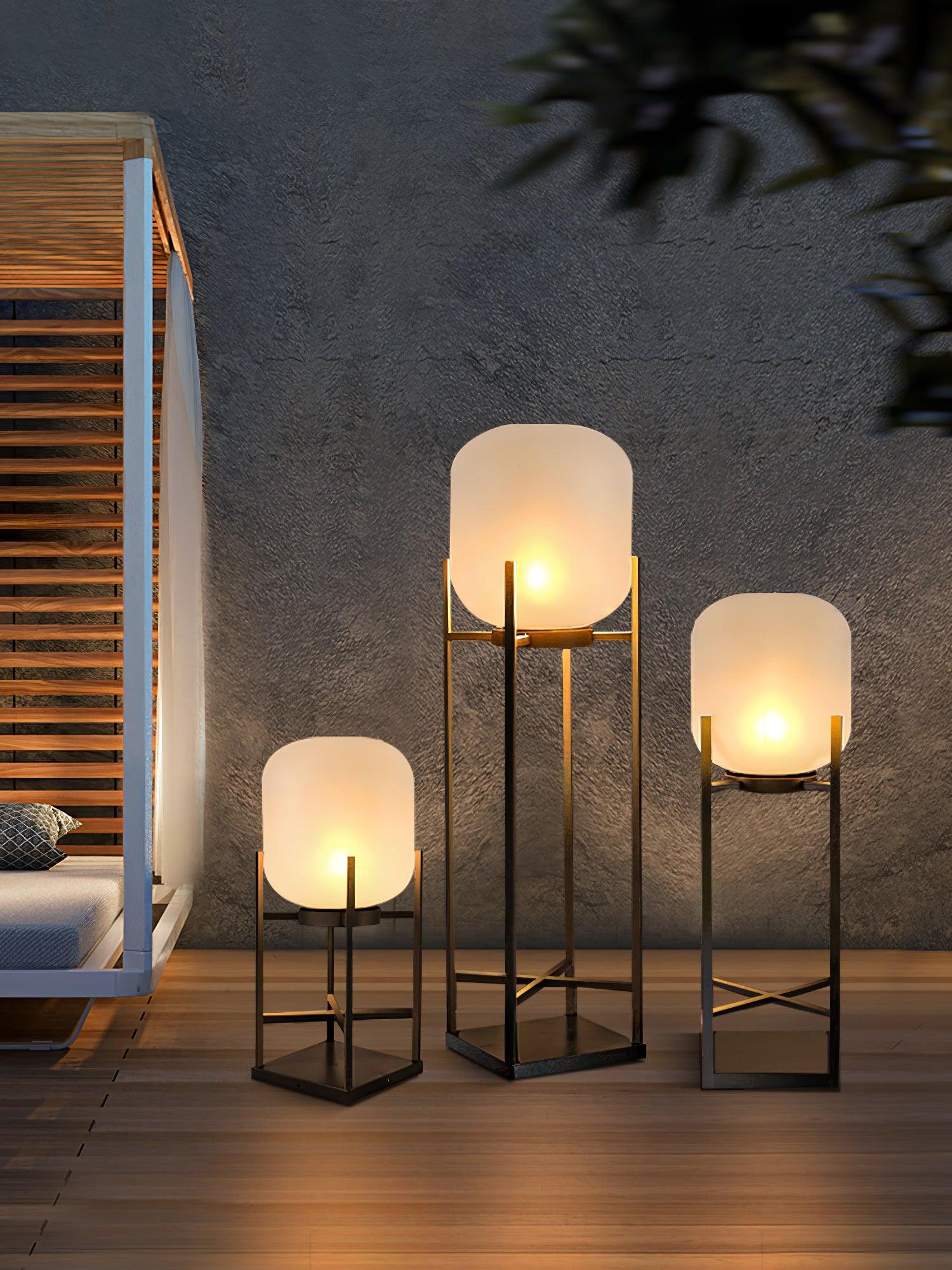 Zenora Solar Floor Lantern Outdoor Light Waterproof For Patio And Garden Durable Exterior Glow
