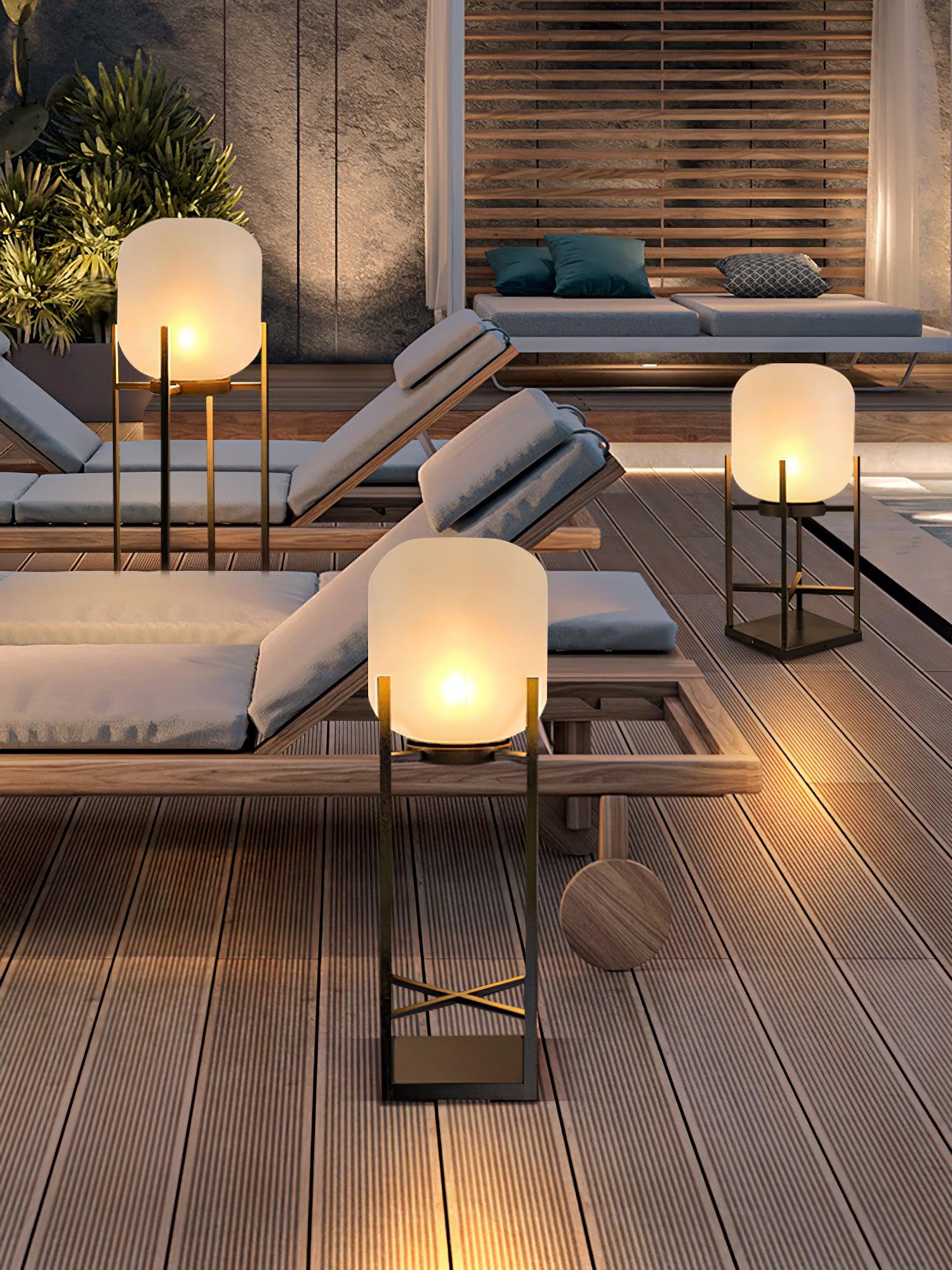 Zenora Solar Floor Lantern Outdoor Light Waterproof For Patio And Garden Durable Exterior Glow
