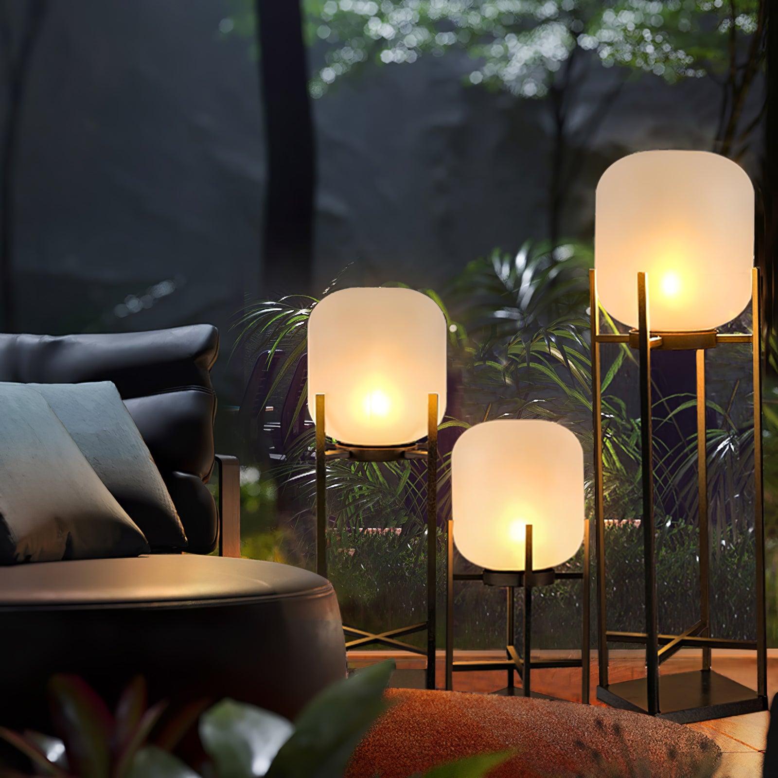 Zenora Solar Floor Lantern Outdoor Light Waterproof For Patio And Garden Durable Exterior Glow