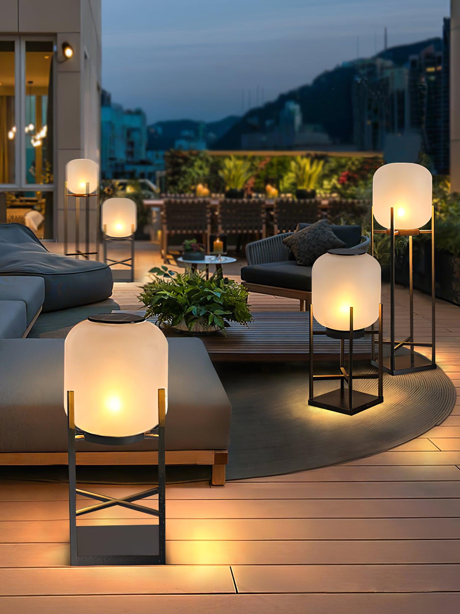 Zenora Solar Floor Lantern Outdoor Light Waterproof For Patio And Garden Durable Exterior Glow