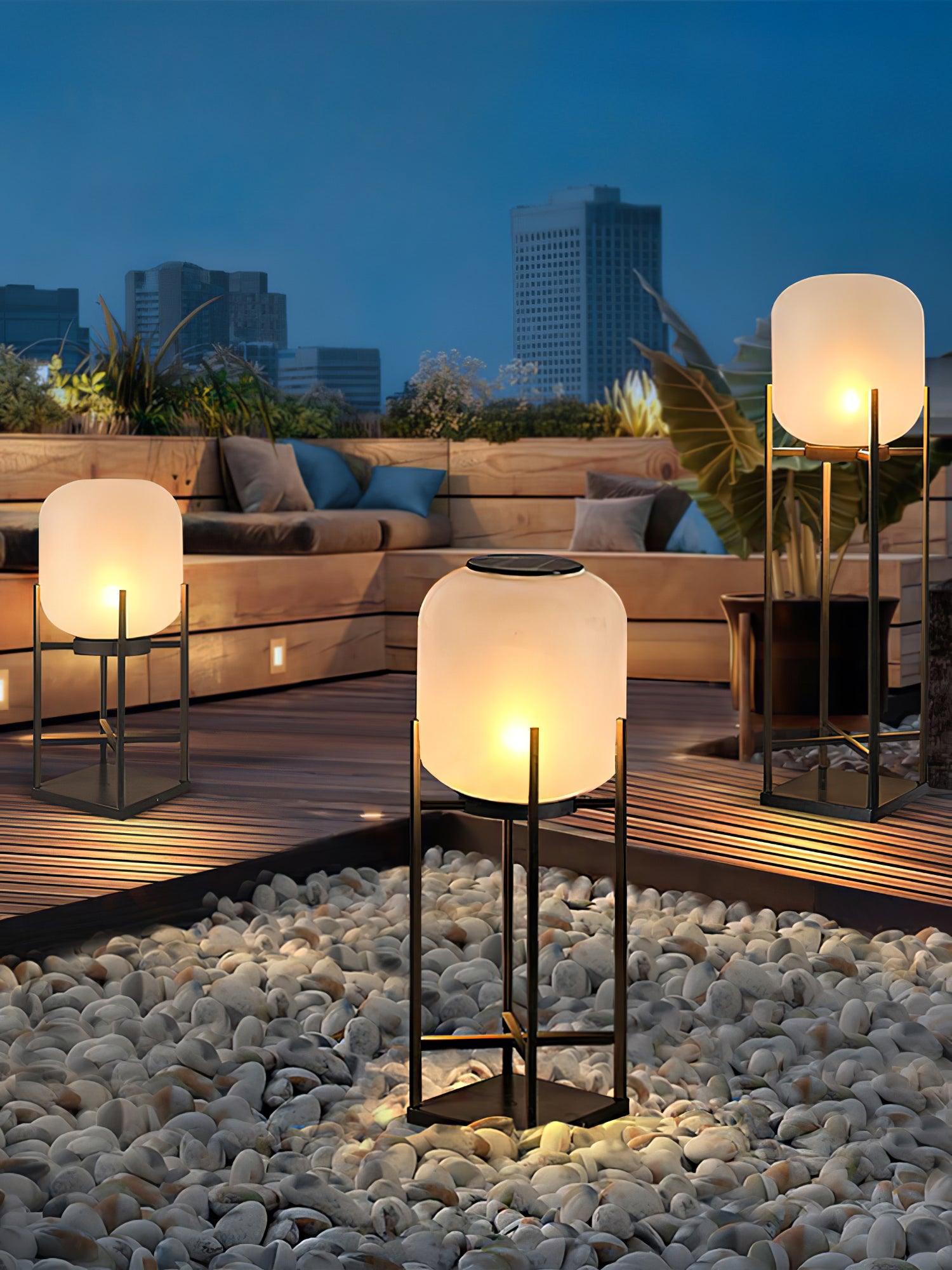 Zenora Solar Floor Lantern Outdoor Light Waterproof For Patio And Garden Durable Exterior Glow