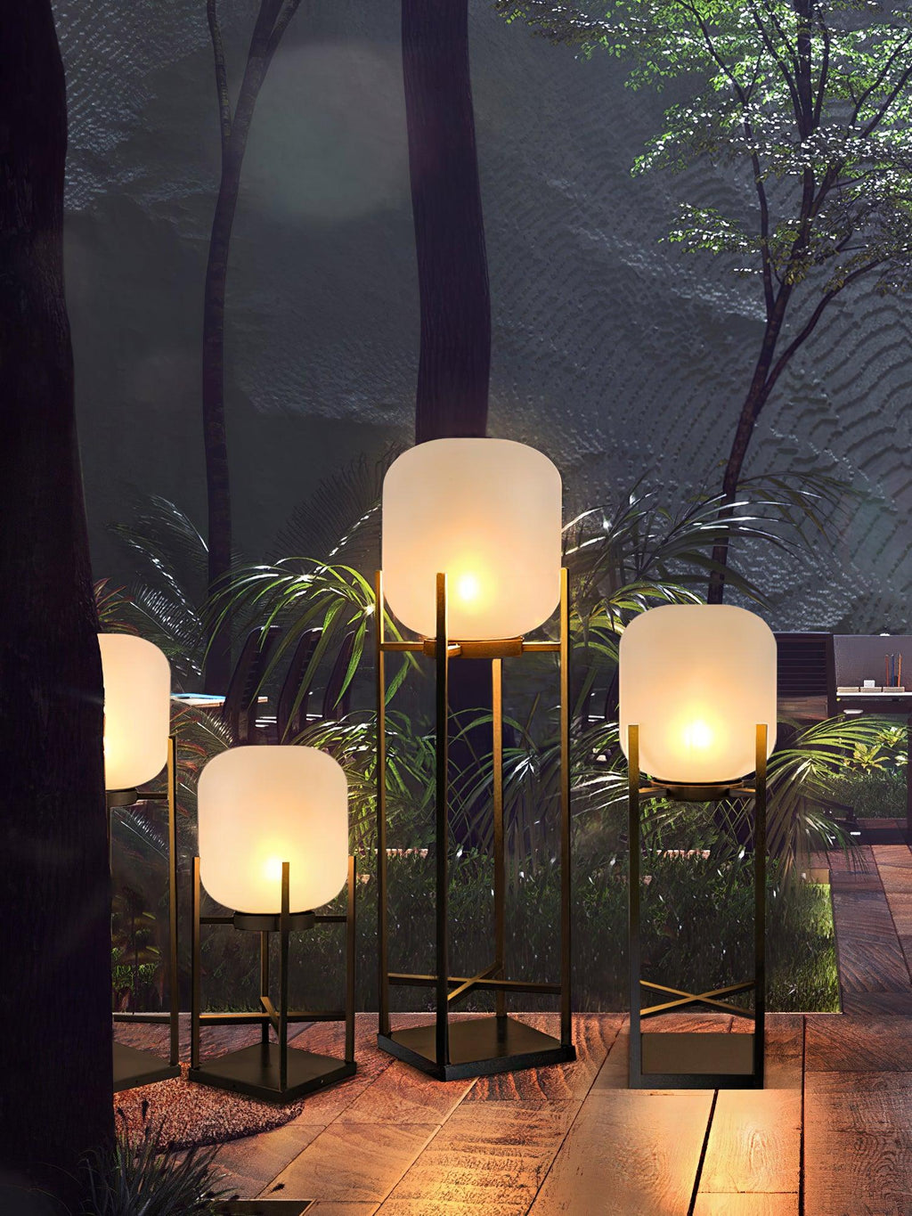 Zenora Solar Floor Lantern Outdoor Light Waterproof For Patio And Garden Durable Exterior Glow