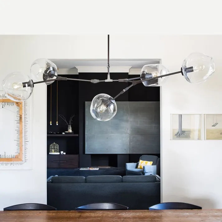 LustraNova Pendant Light With Glass Orbs And Branching Arms For Ambient Living Room Lighting