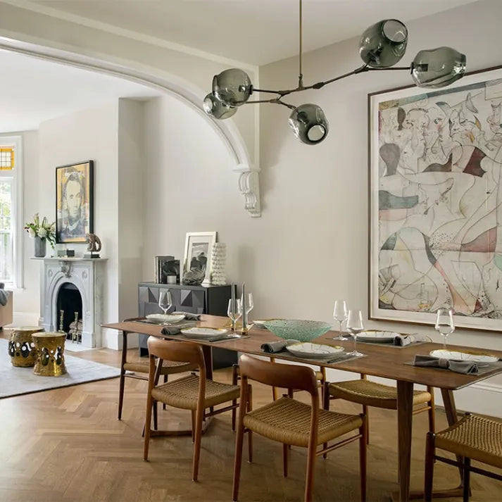 LustraNova Pendant Light With Glass Orbs And Branching Arms For Ambient Living Room Lighting