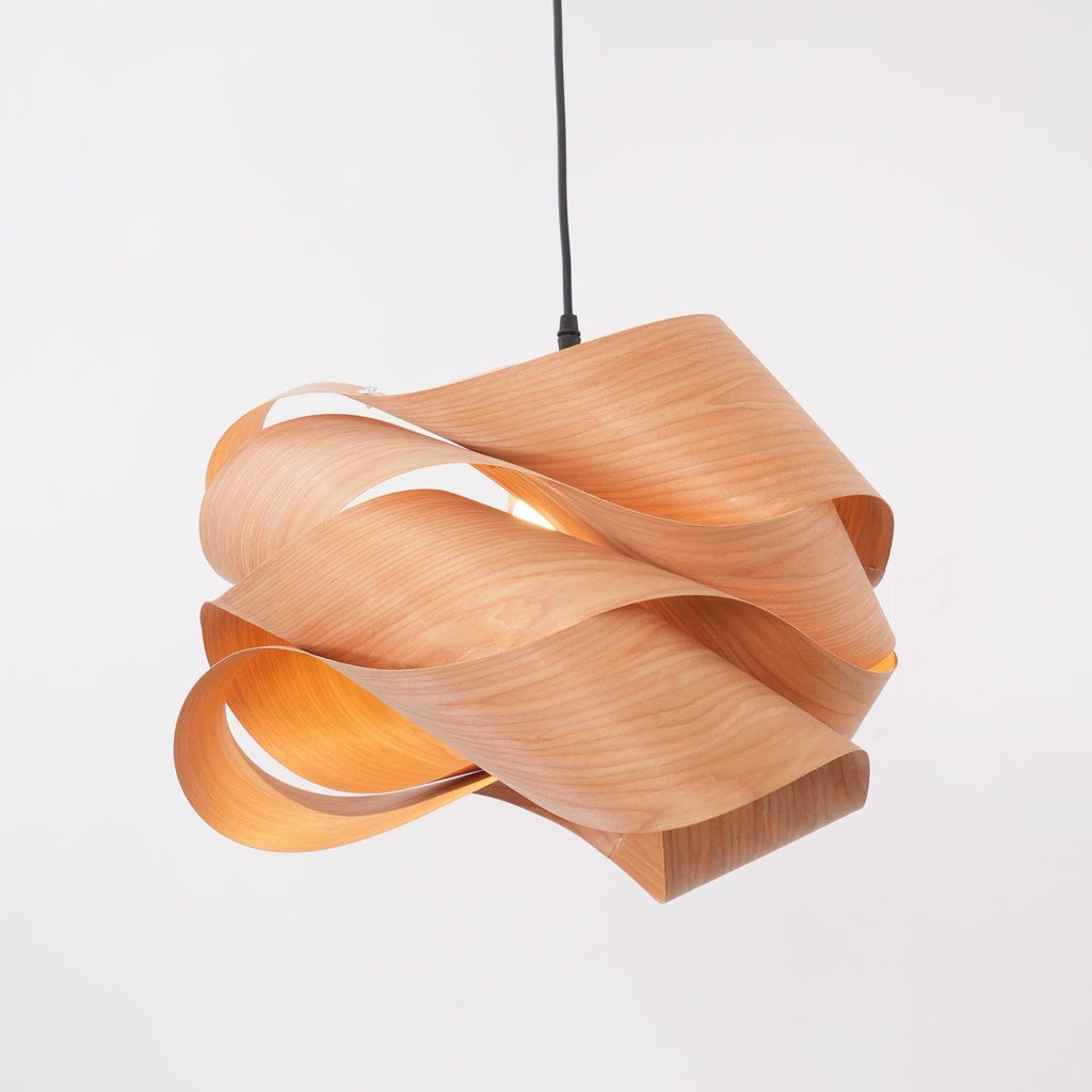 SylvaOak Wood Grain Pendant Light With Soft Ambient Glow For Dining Rooms And Kitchen Islands