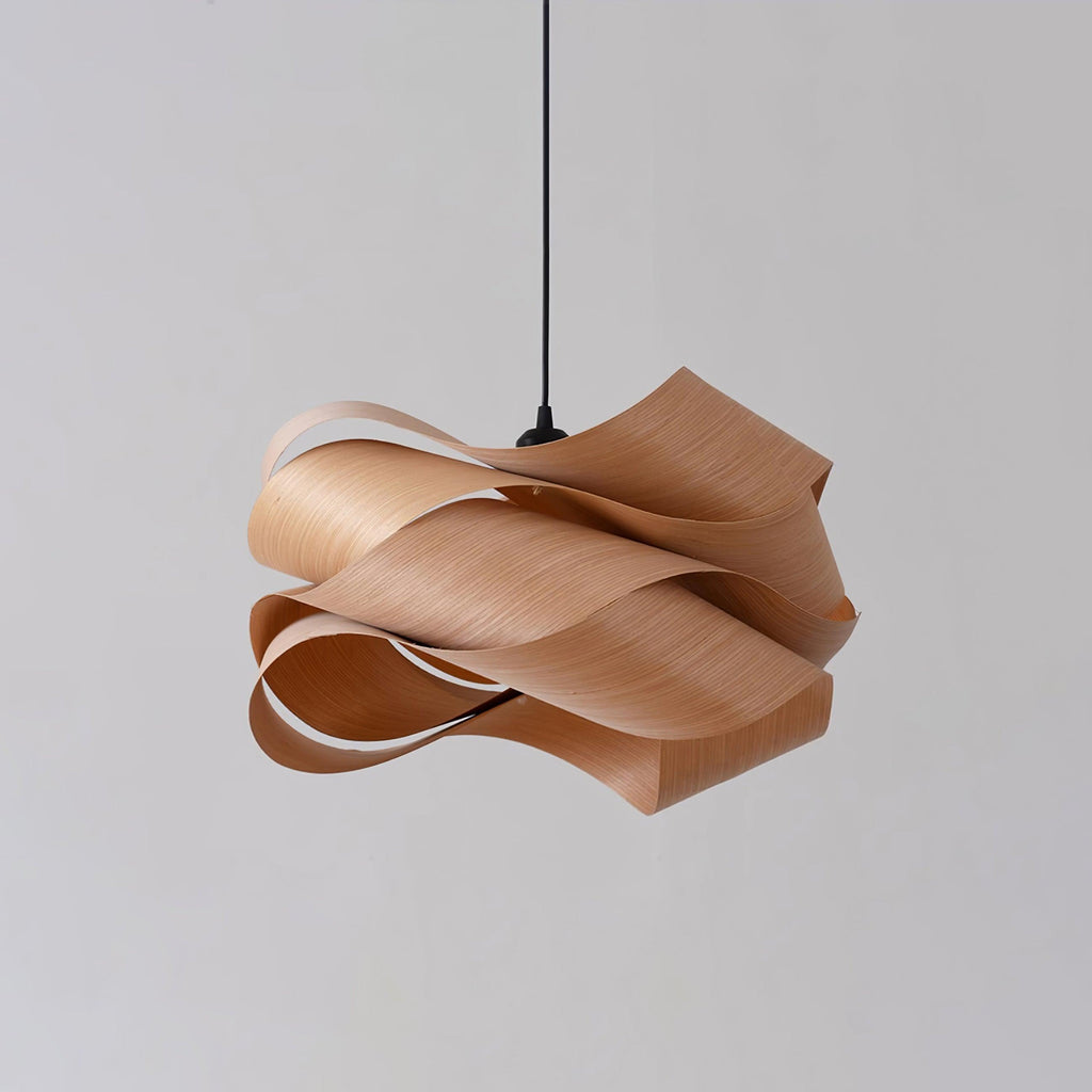 SylvaOak Wood Grain Pendant Light With Soft Ambient Glow For Dining Rooms And Kitchen Islands