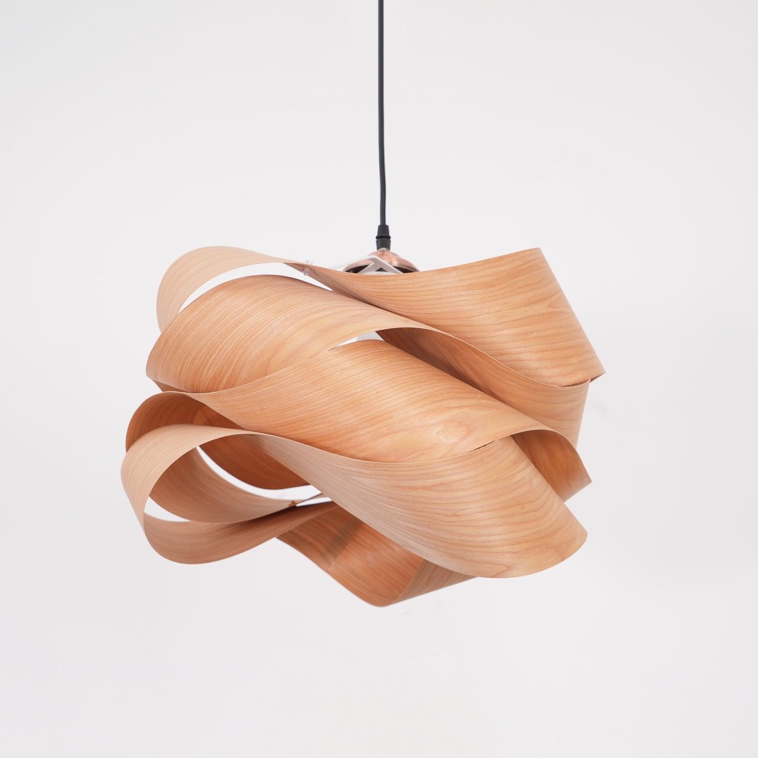 SylvaOak Wood Grain Pendant Light With Soft Ambient Glow For Dining Rooms And Kitchen Islands