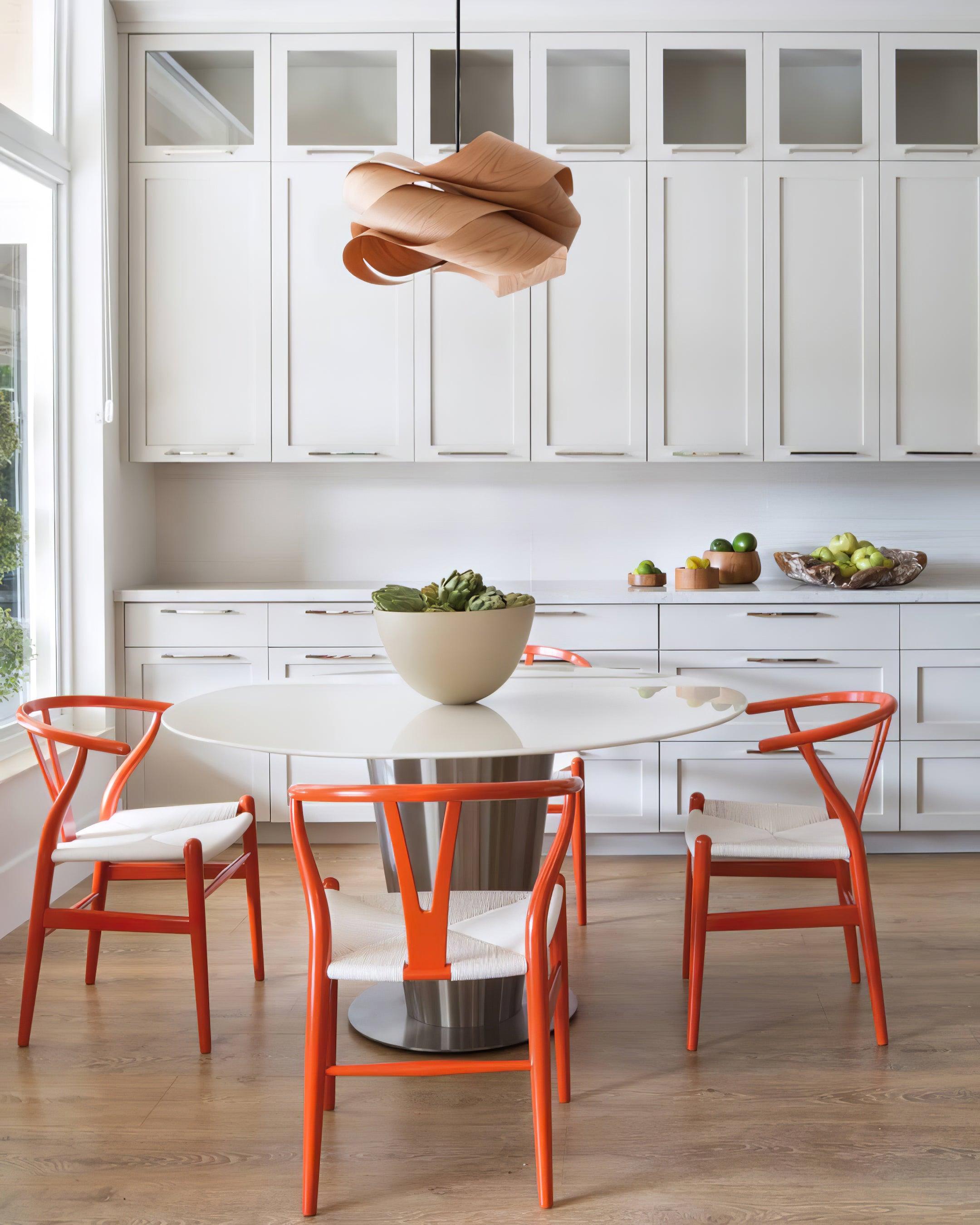 SylvaOak Wood Grain Pendant Light With Soft Ambient Glow For Dining Rooms And Kitchen Islands
