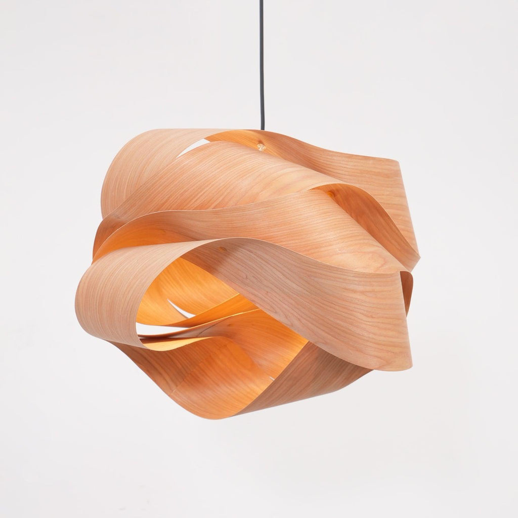 SylvaOak Wood Grain Pendant Light With Soft Ambient Glow For Dining Rooms And Kitchen Islands