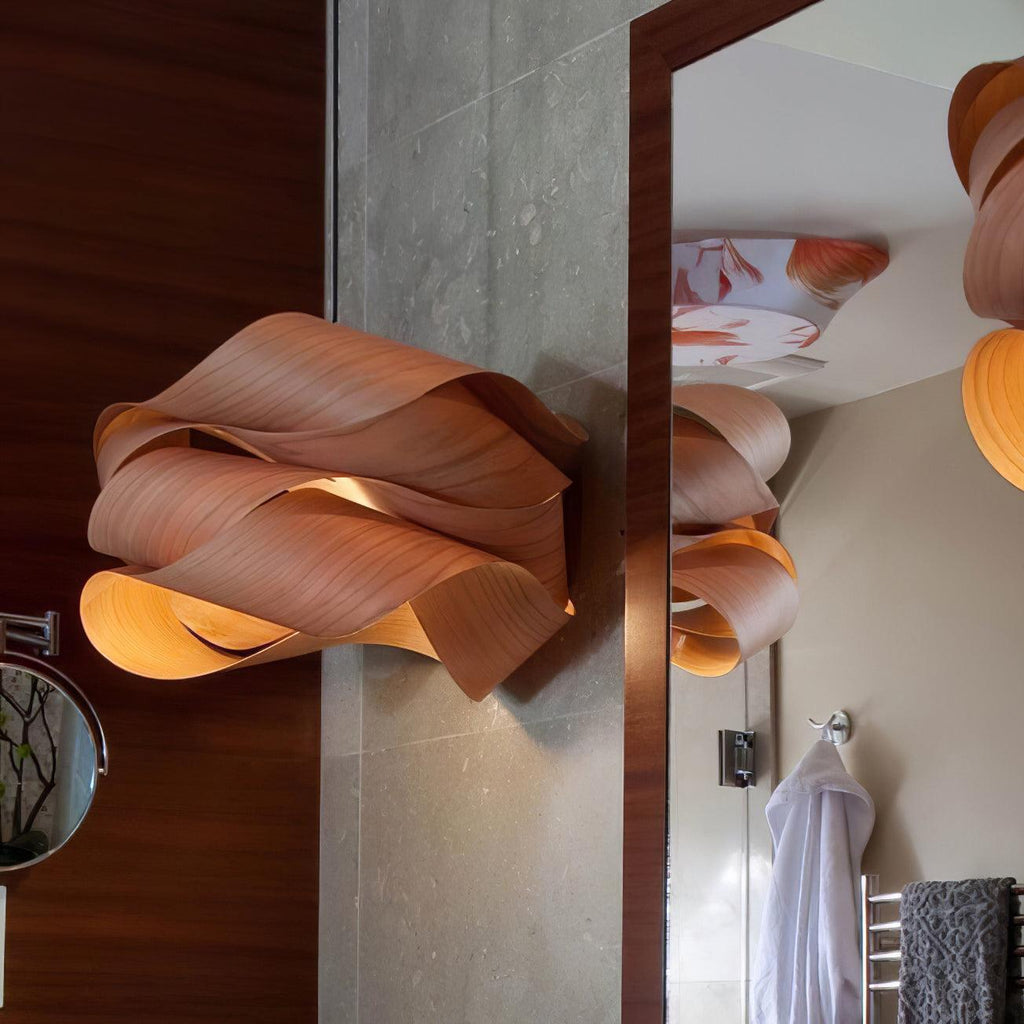 SylvaOak Wood Grain Pendant Light With Soft Ambient Glow For Dining Rooms And Kitchen Islands