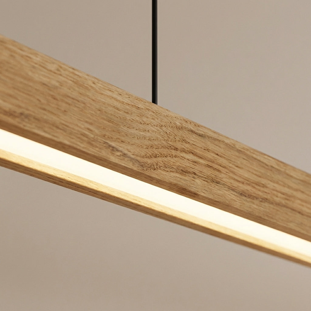 Arcwood Solid Wood Linear Pendant Light For Kitchen Islands And Dining Tables Modern Home Fixture