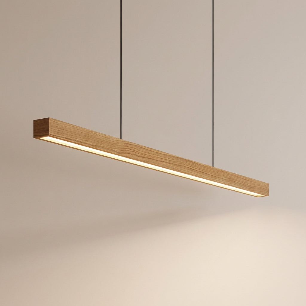 Arcwood Solid Wood Linear Pendant Light For Kitchen Islands And Dining Tables Modern Home Fixture