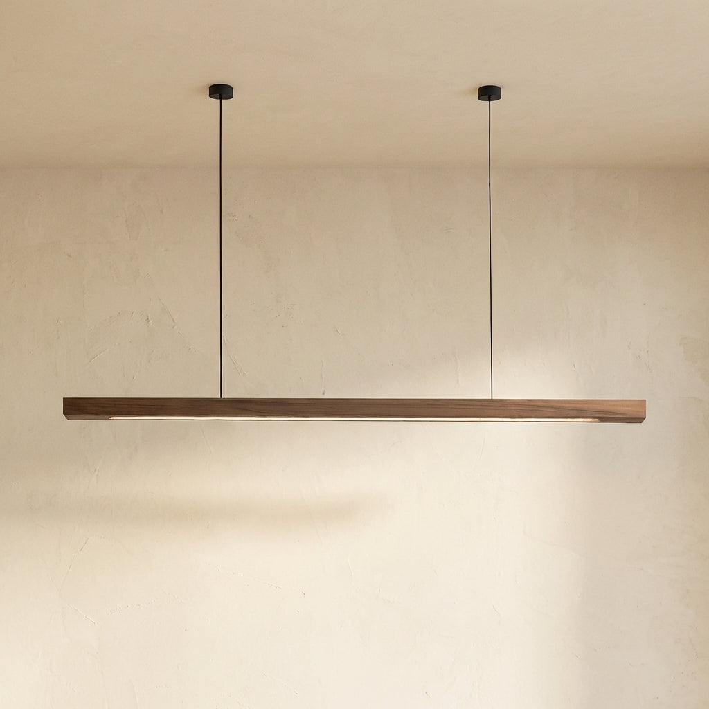 Arcwood Solid Wood Linear Pendant Light For Kitchen Islands And Dining Tables Modern Home Fixture